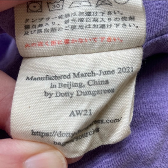 Dotty Dungarees 4 / 5 Lilac Corduroy Overalls - Picture 11 of 11